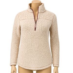 GreenTea Pink Quarter-Zip Sherpa Pullover Medium